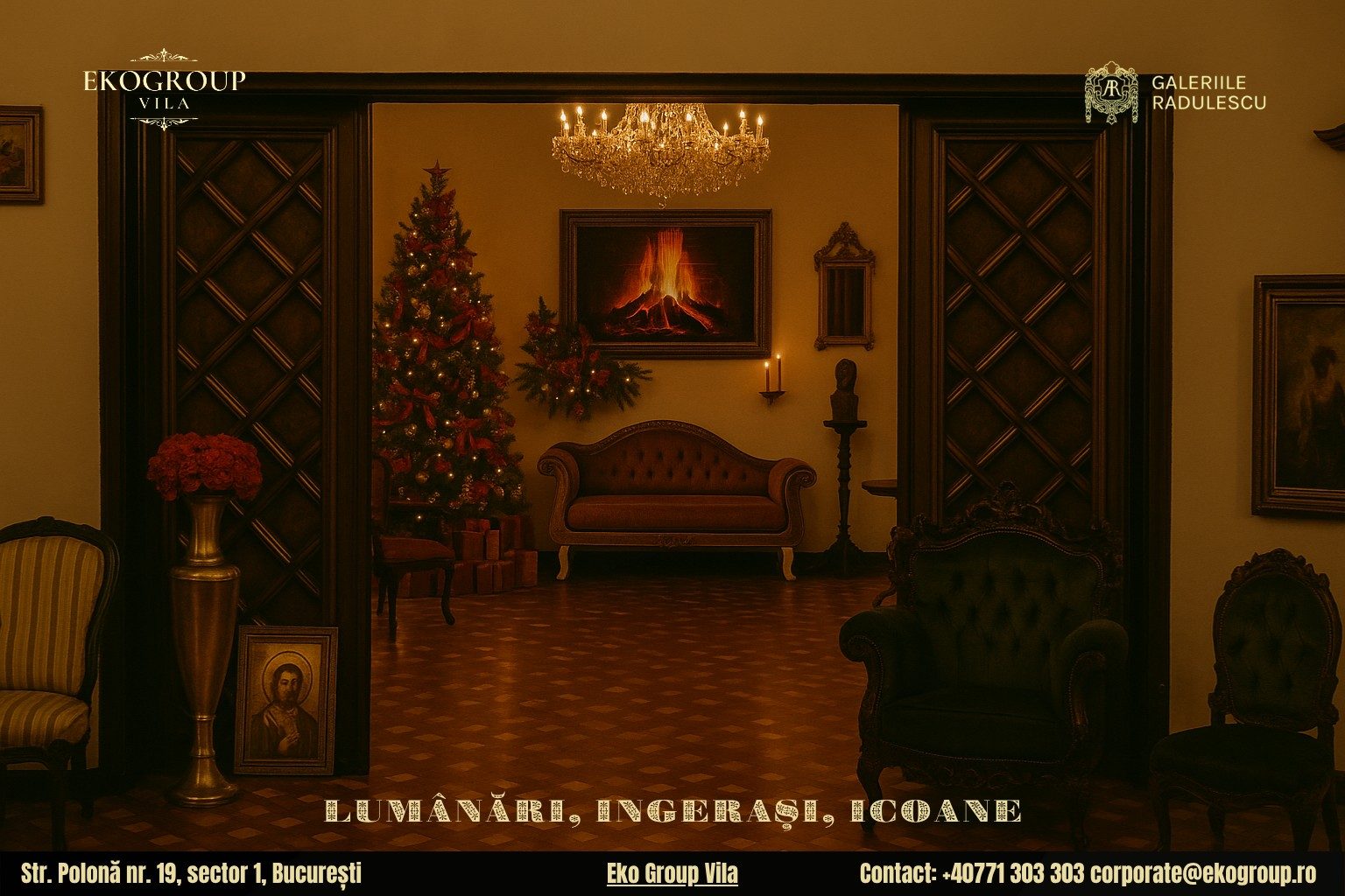 Decoratiuni de Craciun ce evocă farmecul Craciunului anilor ’30 – o experiență aparte la Eko Group Vila